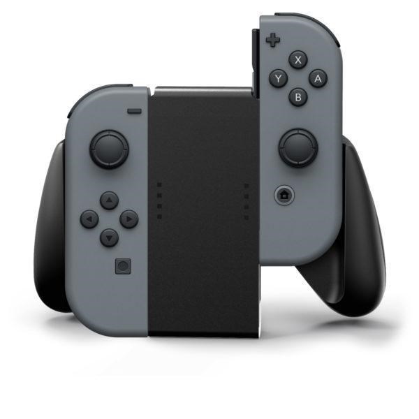 Joy-Cons sliding into comfort grip controller